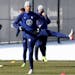 U.S. men's national team soccer defender Walker Zimmerman stretches during practice in Columbus, Ohio, Wednesday, Jan. 26, 2022, ahead of Thursday's W