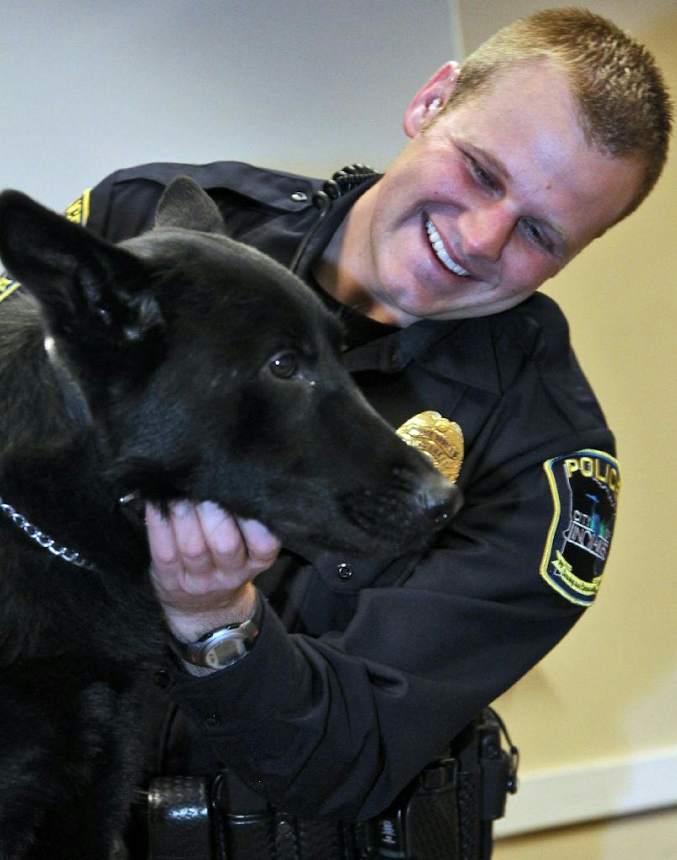 Lino Lakes police officer Peter Noll and his canine partner Justice.