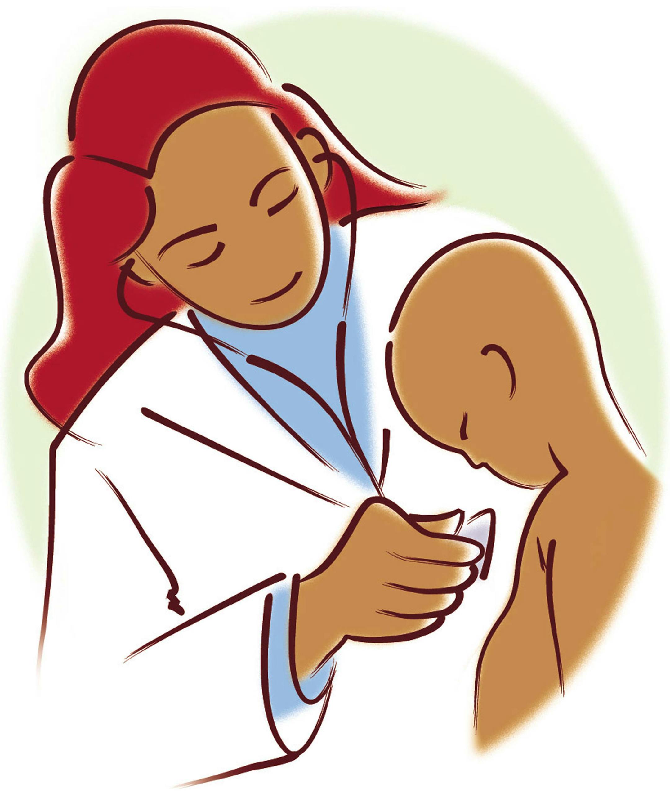 300 dpi 2 col x 4.5 in / 96x114 mm / 327x389 pixels Gentry Mullen color illustration of doctor and child. The Kansas City Star 2003 <p>
KEYWORDS: pediatrician pediatrics doctor child children health medicine illustration pediatra pediatria cancer chemotherapy nino joven salud physician medicina ilustracion grabado contributed kc mullen 2003