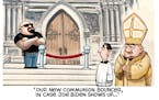 Sack cartoon: Meet the communion bouncer