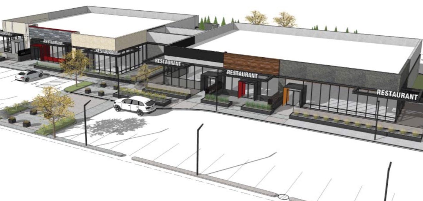 Submitted rendering from the city of Minnetonka of Ridgedale Center's proposal to redevelop parking lots into restaurants.