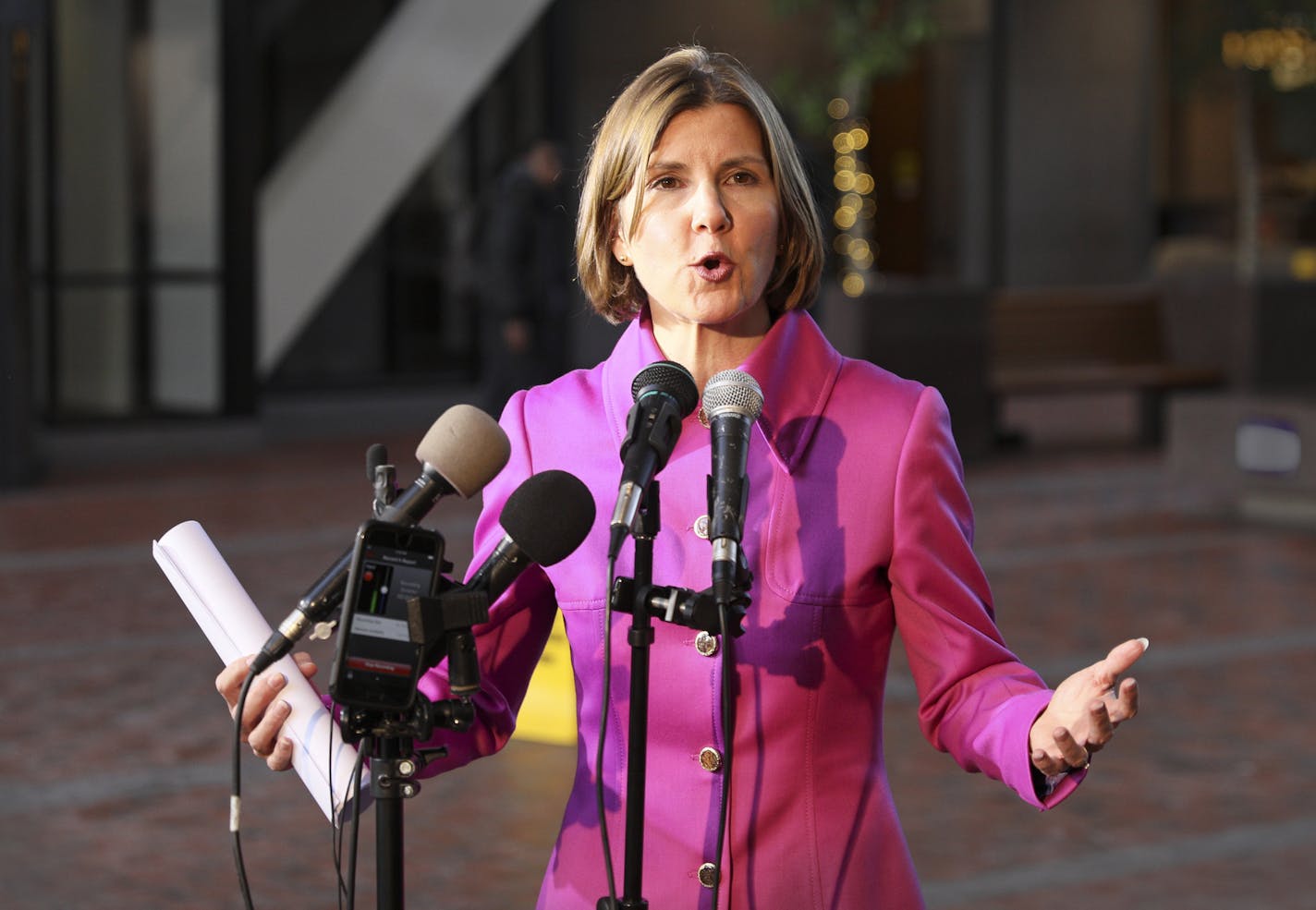 State Attorney General Lori Swanson in a February file photo. Swanson announced Thursday she would join other state attorneys general in suing the Trump administration over its treatment of immigrant children.