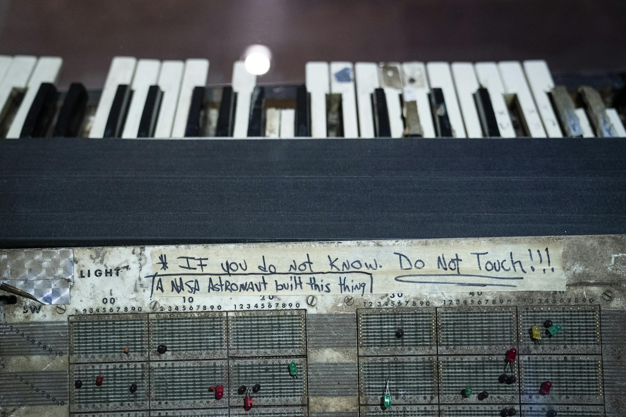 A light board built by First Avenue employee Don Rice that could "play" the lights the in the room by pressing different keyboard keys.