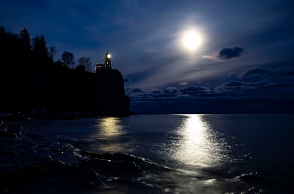 The Split Rock Lighthouse is lit to honor the 29 men who died in the wreck of the Edmund Fitzgerald.