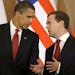 President Obama and Russian President Dmitry Medvedev during a joint news conference last July in Moscow.