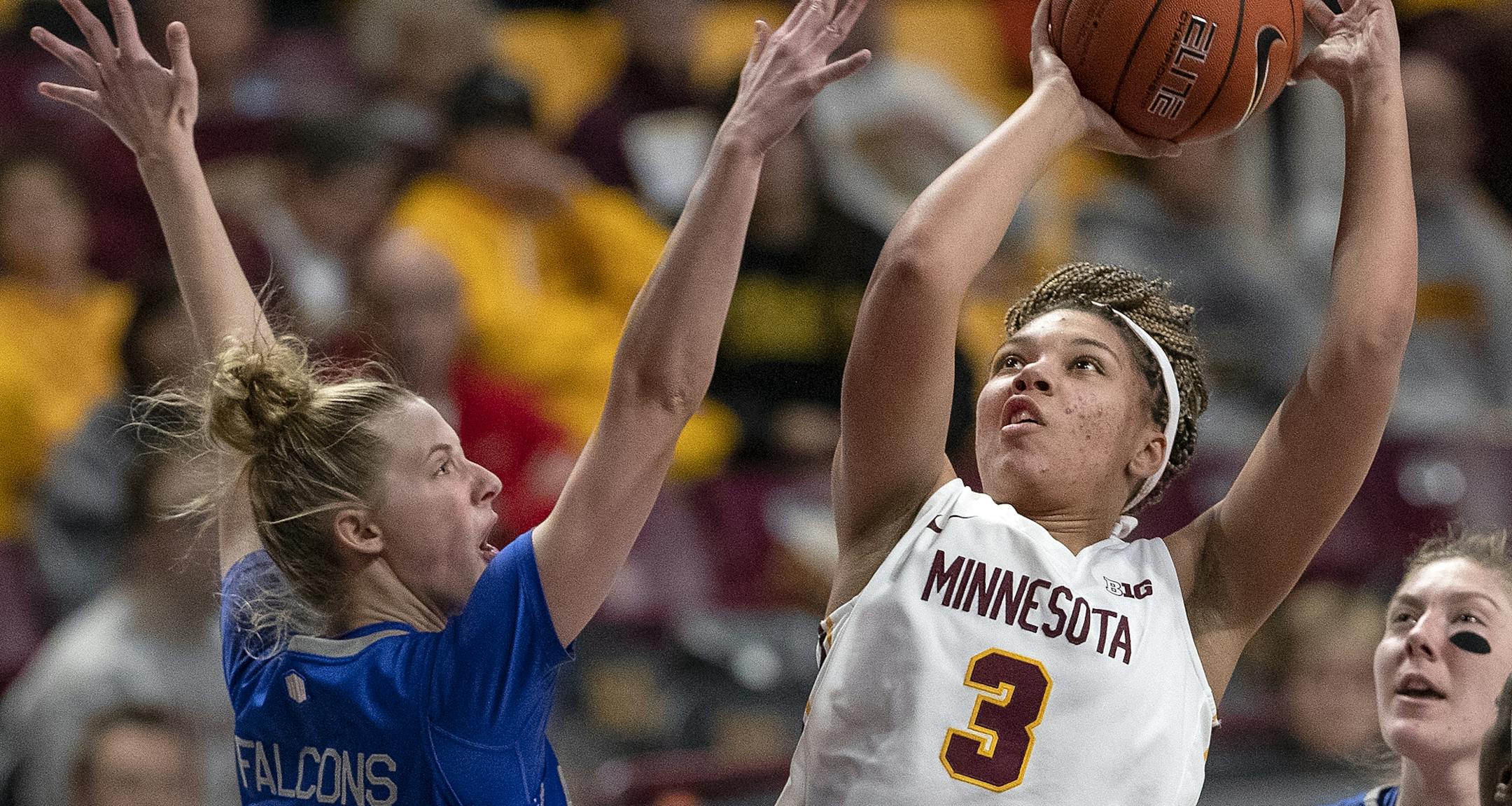 Destiny Pitts (3) attempted a shot in the fourth quarter against Incarnate Word last week.