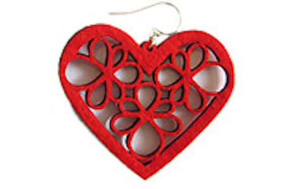Felt heart jewelry by Karin Jacobson