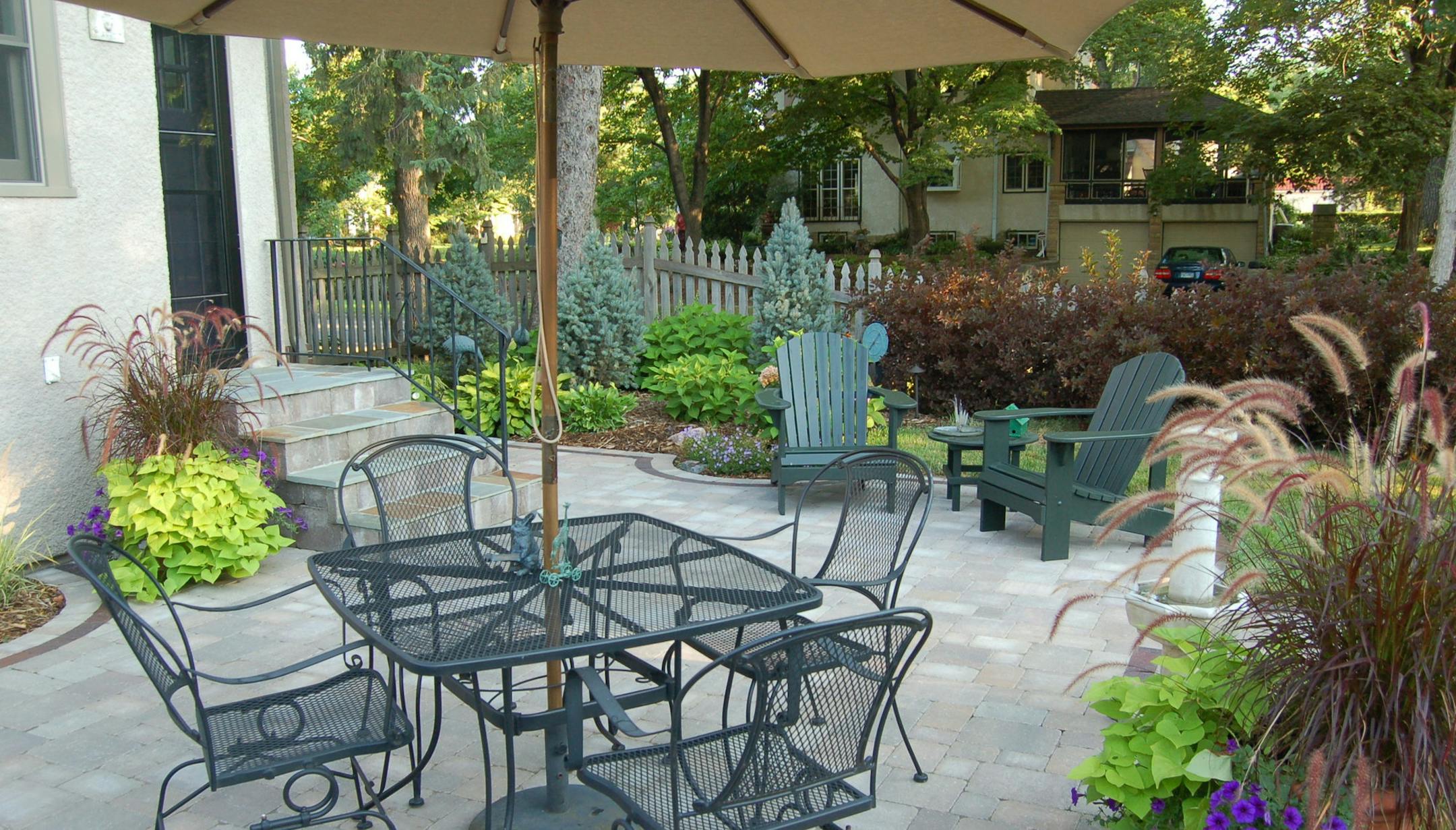 BEFORE and AFTER - AFTER of a Mpls. backyard landscaped by Bachman's. provided by bachman's.