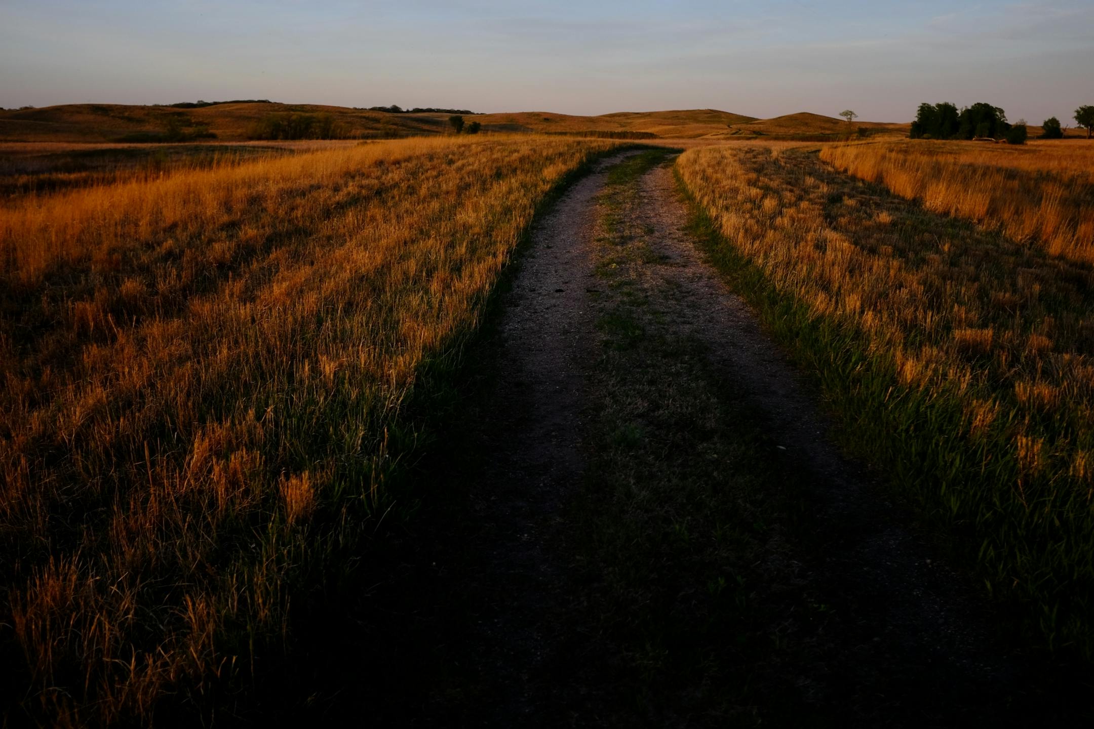 Sunset on the trail toward Kettle Lake.