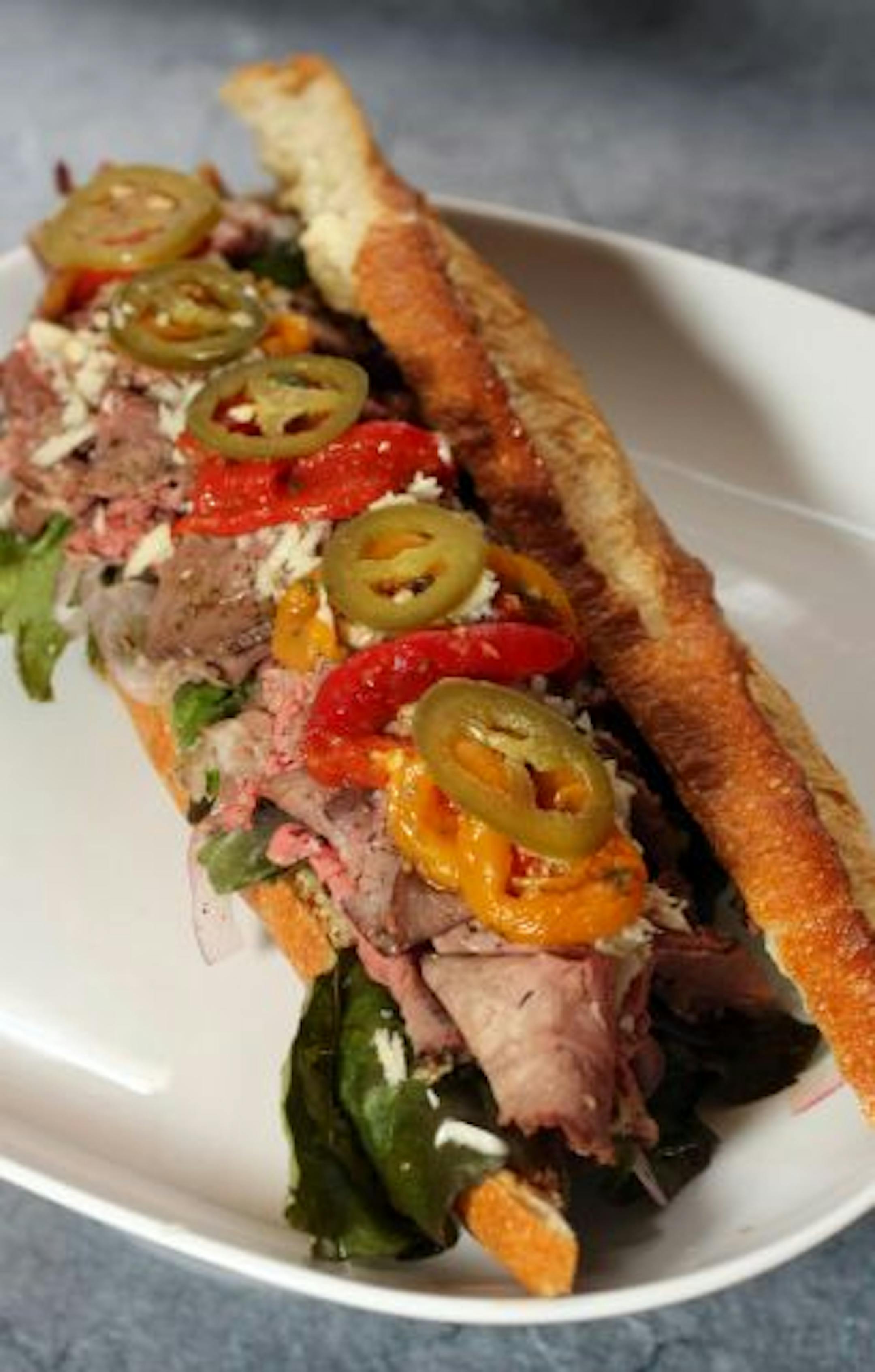 Roast beef sandwich at Clancey's Meats & Fish.