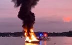 A boat caught fire Sunday night on Lake Minnetonka.