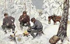 A Gold Medal Flour postcard from 1919 depicted a winter scene in Norway.