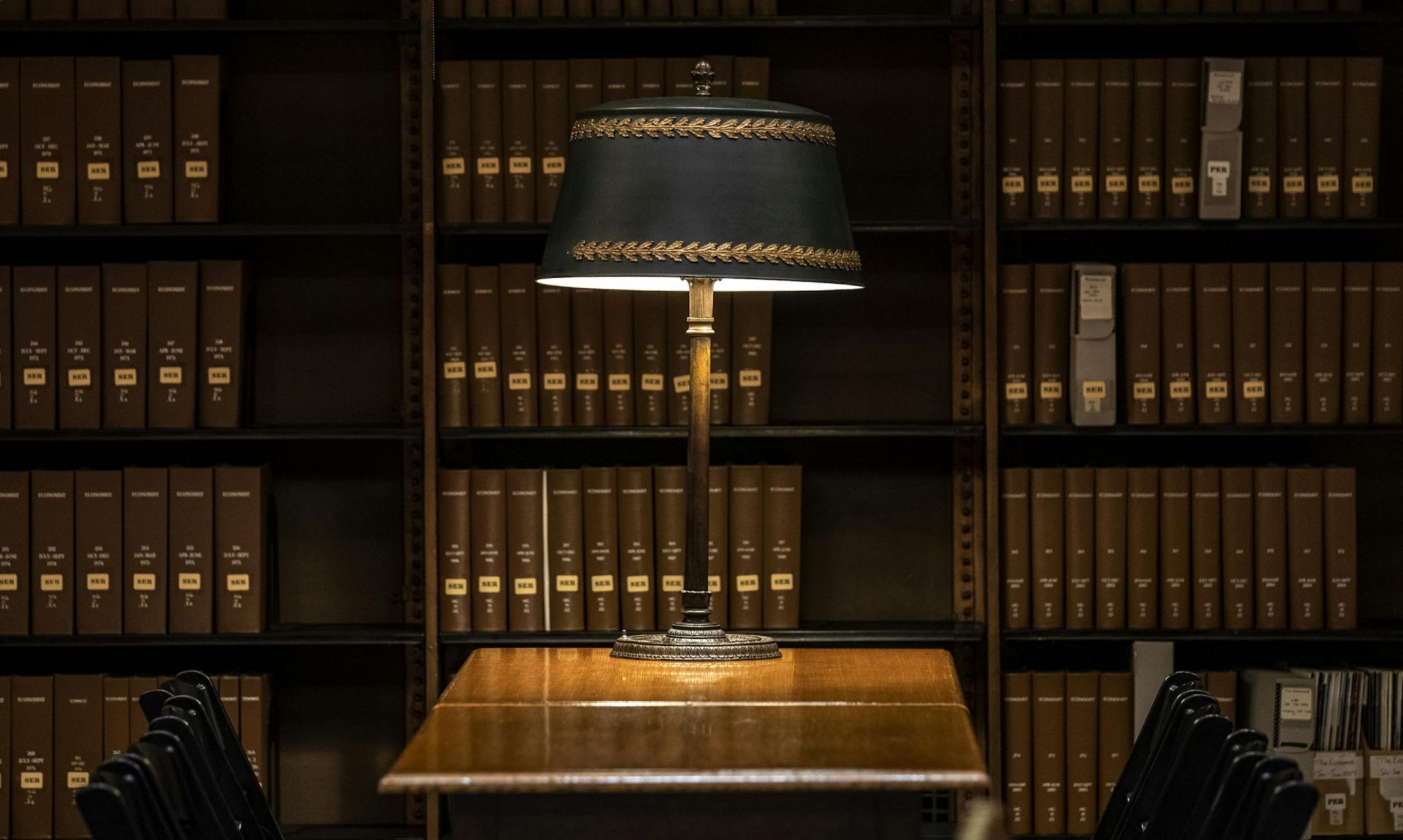 An original light still used today from at the James J. Hill Center in downtown St. Paul. The building has been listed for sale.