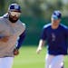 Manuel Margot ran the bases during spring training with the Dodgers earlier this month. He's played eight MLB seasons, including the past four with th