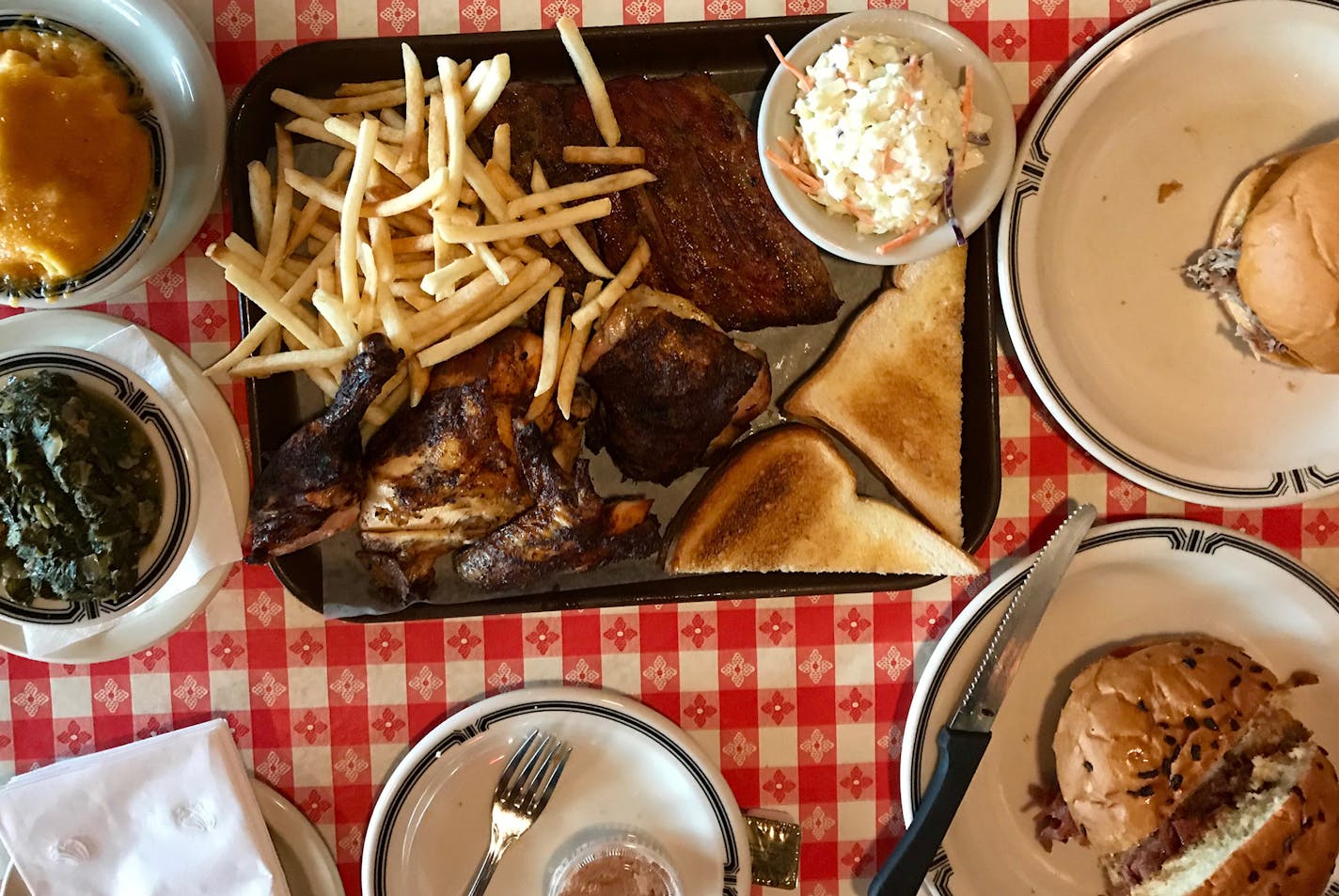 A spread at Market Bar-B-Que.