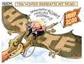Sack cartoon: The wings beneath Trump's wind