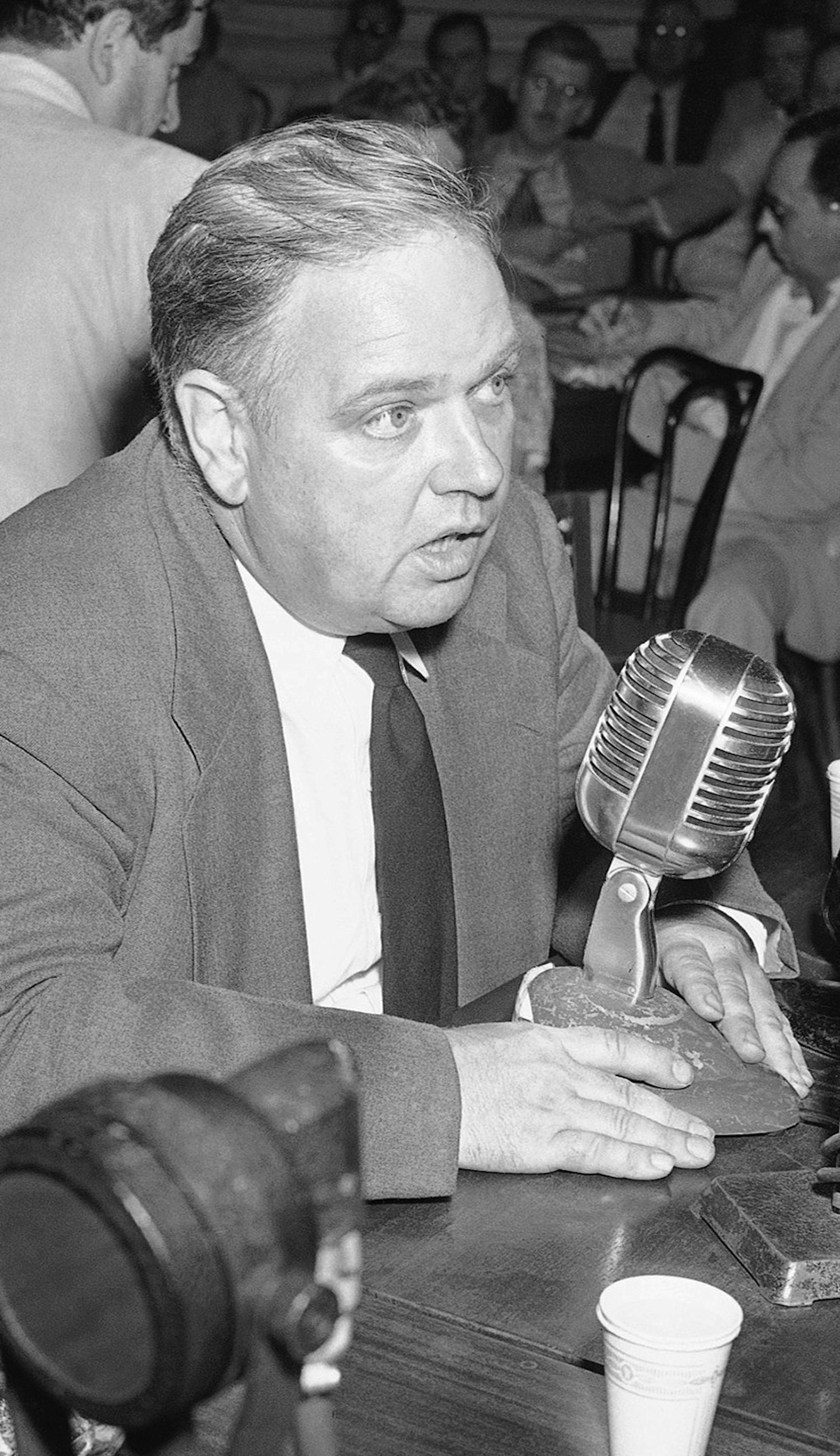 Whittaker Chambers takes his turn on the stand testifying in Washington on August 25, 1948 before the house Un-American activities committee to repeat his accusations that Alger Hiss was a leader in a communist underground back in the middle 30‚Äôs. (AP Photo/WCA) ORG XMIT: APHS250292