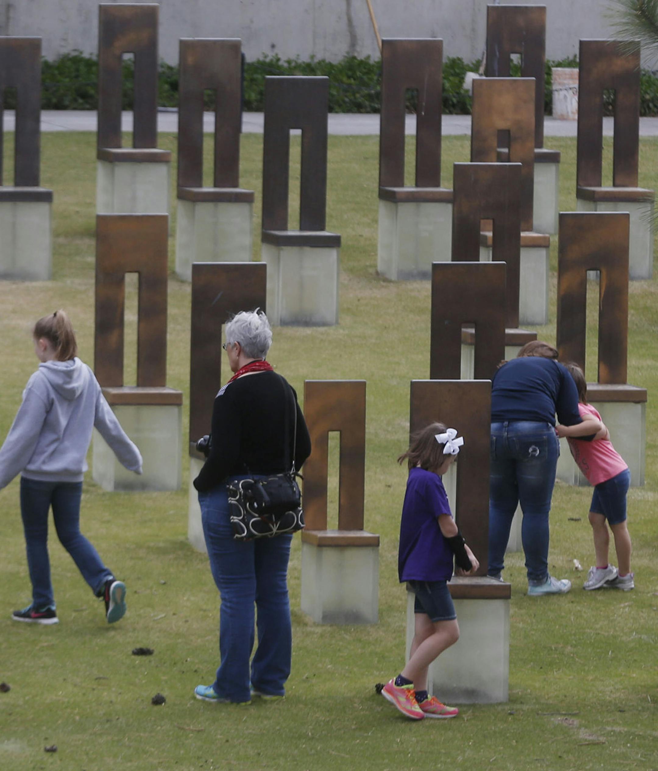 People visit the Oklahoma City Memorial on April 3, 2015. (Michael Ainsworth/The Dallas Morning News/TNS)