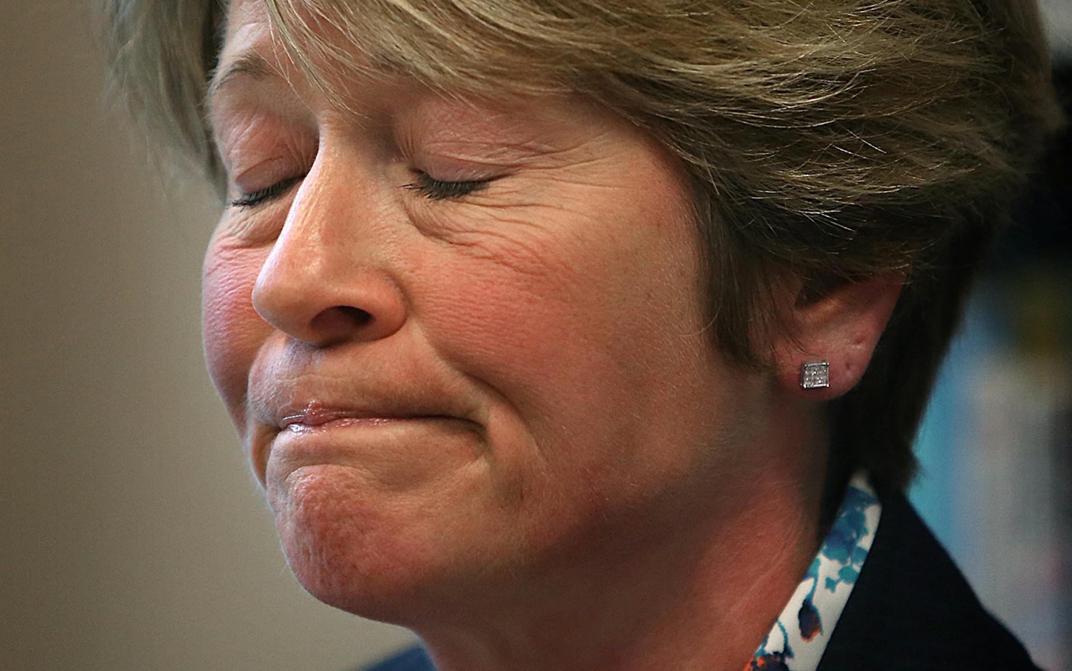 Chris Boese, chief nursing officer and vice president of patient care at Regions Hospital in St. Paul, talked about the discovery Tuesday morning of the body of a baby by workers at a laundry service in Red Wing. ] (JIM GEHRZ/STAR TRIBUNE) / April 17, 2013 / 10:00 AM St. Paul, MN