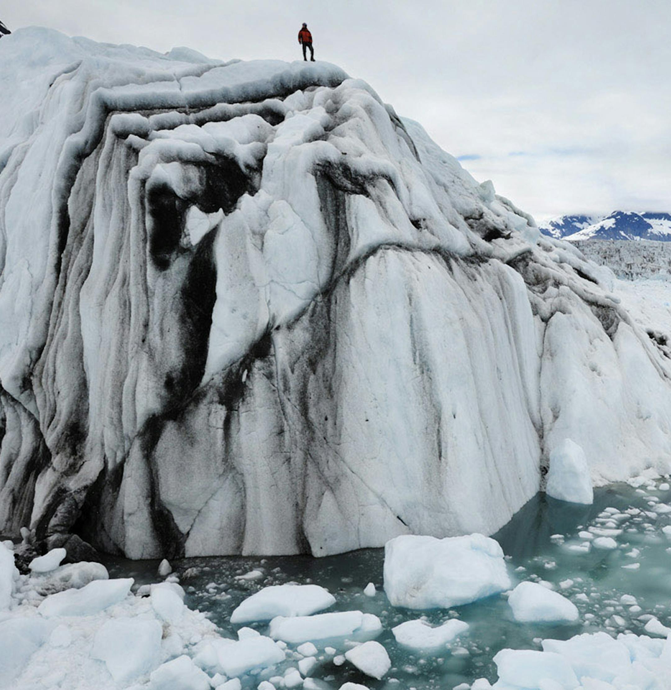 EIS field technician, Adam LeWinter on iceberg, Columbia Bay, Alaska; June 19, 2008.