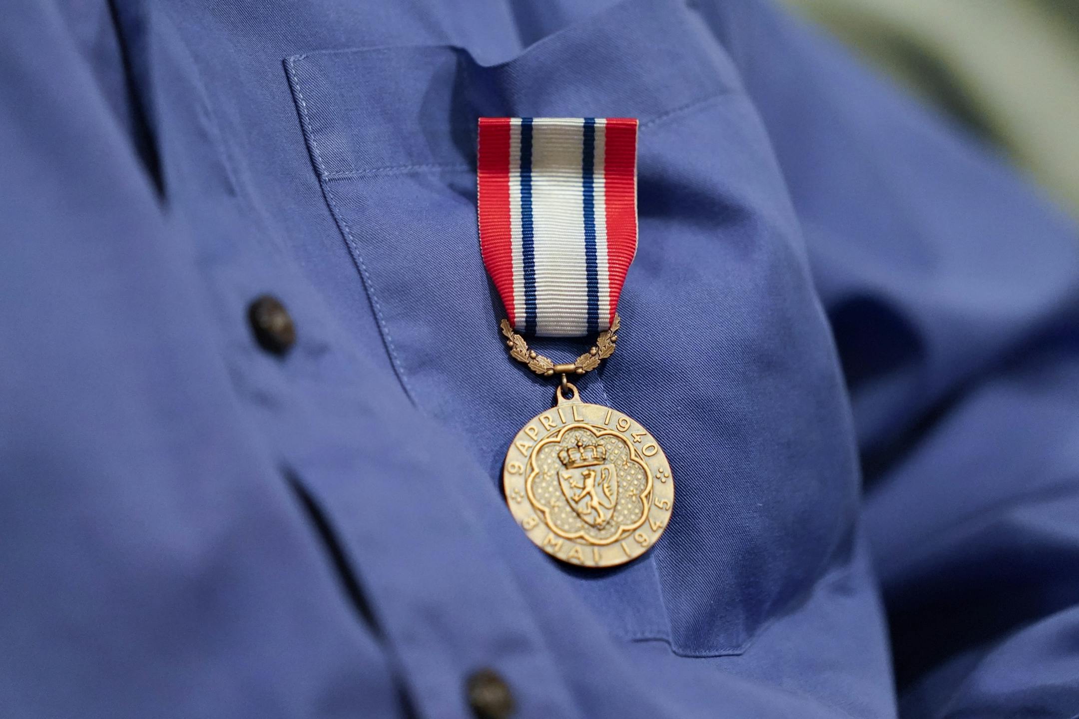 Norwegian Ambassador Kåre R. Aas presented two medals to 100-year-old Wilton Rasmusson, who served under the Office of Strategic Services' Norwegian Operational Unit, NORSO II, during World War II.