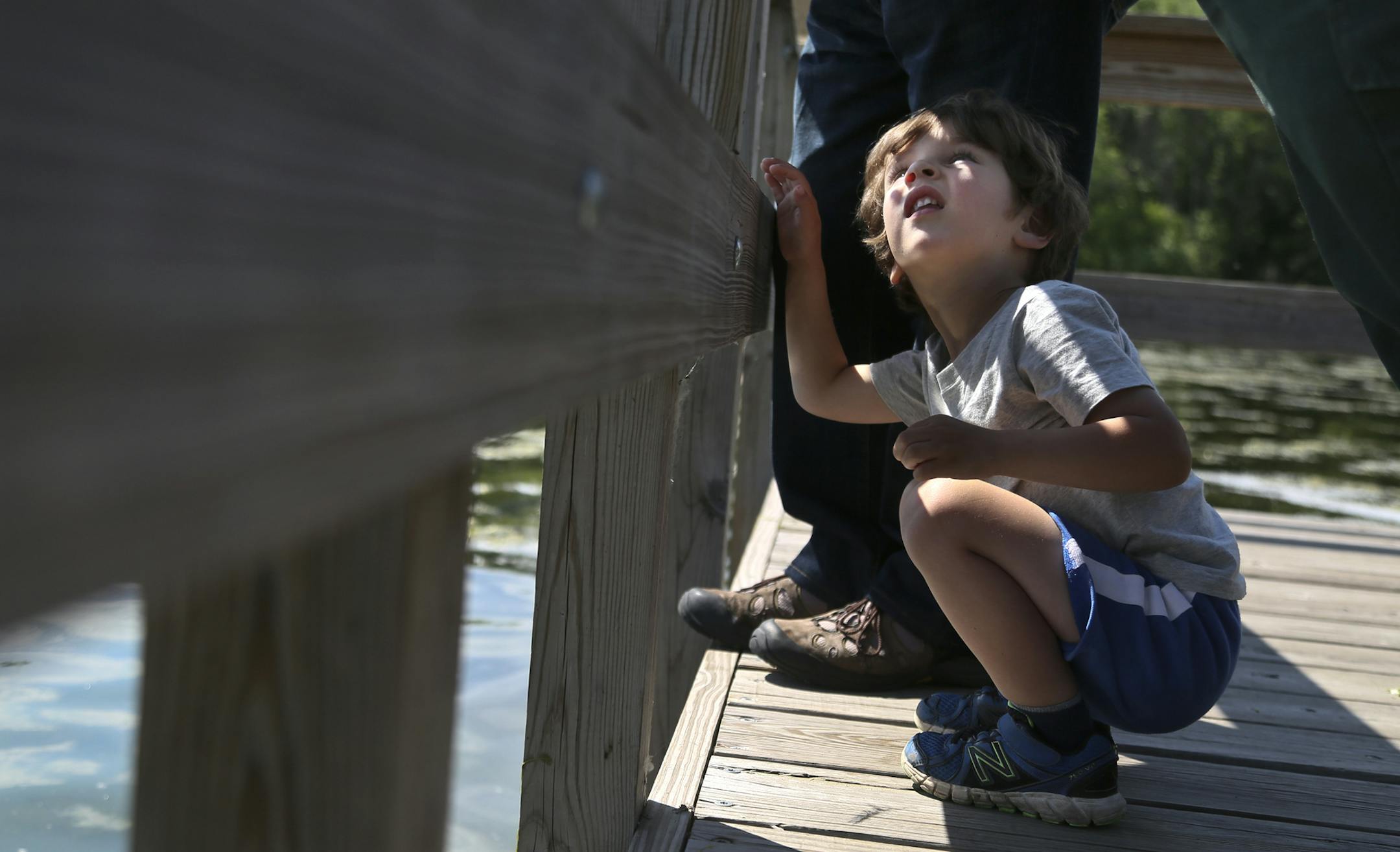 Alvin Bommarito and his grandfather waited, with varying degrees of patience, for a bite.