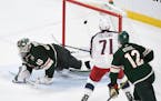 A shot by Columbus Blue Jackets right wing Josh Anderson (77) made it past Minnesota Wild goalie Devan Dubnyk (40) to tie the game late in the third p
