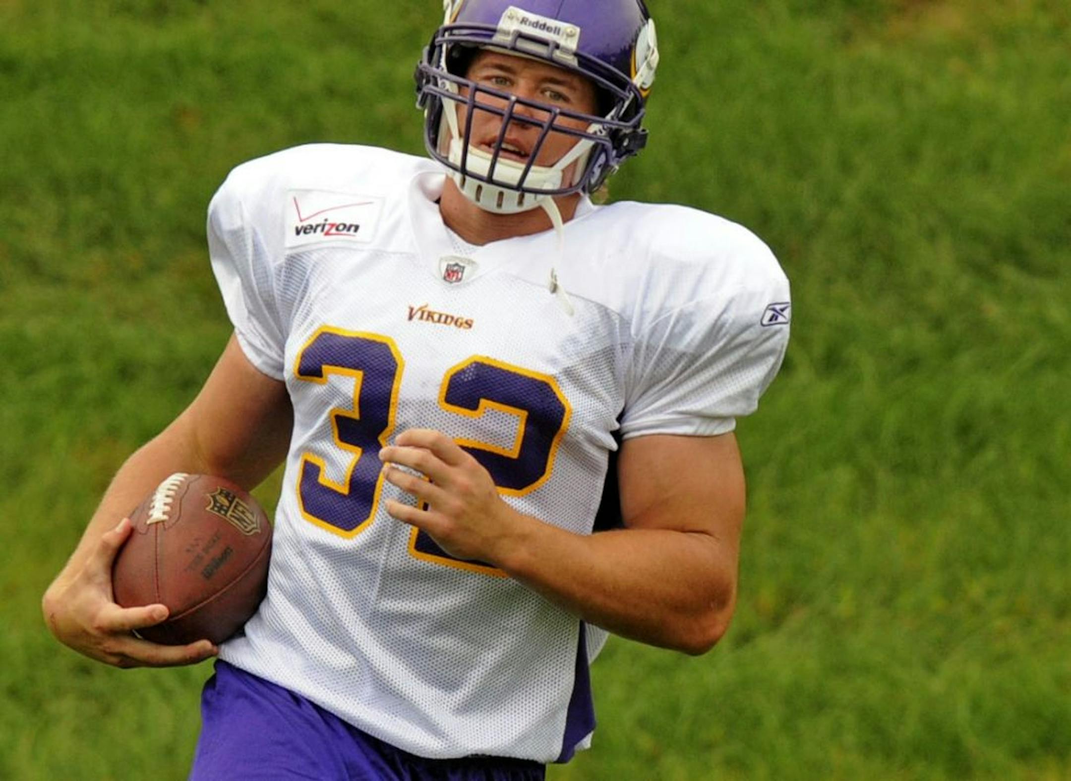 Toby Gerhart has caught the eye of coach Leslie Frazier. "He's running with great authority,'' Frazier said.