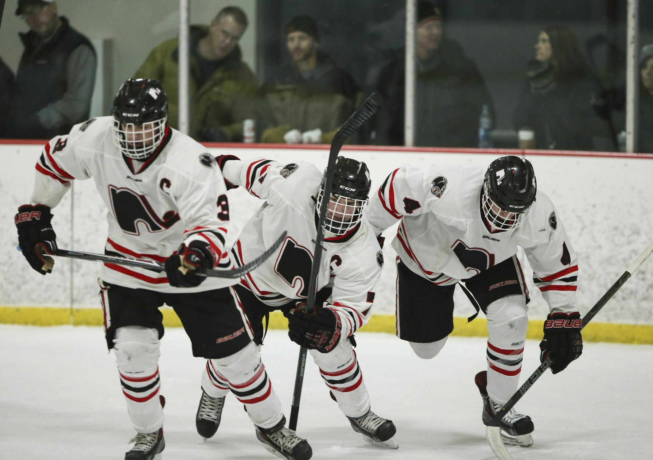 Lakeville North's Poehling brothers, Nick (center), Jack (left) and Ryan have the Panthers (17-0) in prime position for a rematch with Edina (14-1-2) in the Class 2A championship. The team's success, in part, can be linked to Jack and Nick, who are among the state's best players.