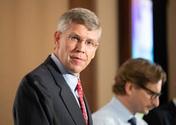 Rep. Erik Paulsen and DFL challenger Dean Phillips squared off at a debate in August.