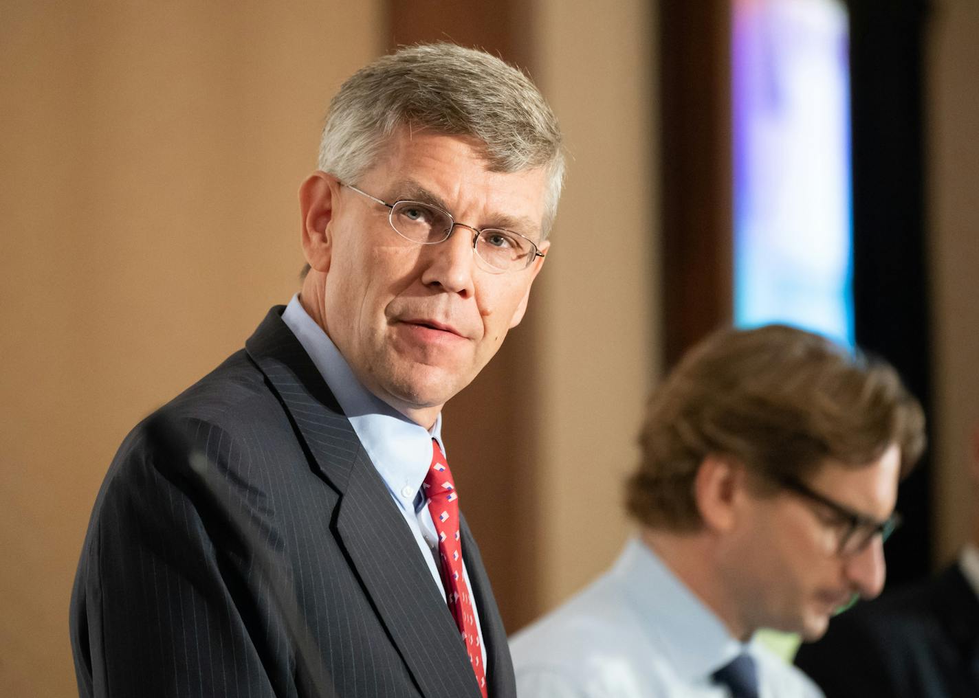 Rep. Erik Paulsen and DFL challenger Dean Phillips squared off at a debate in August.