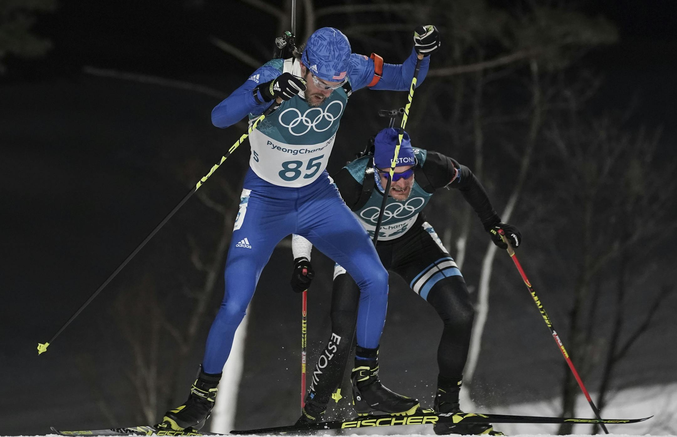 Leif Nordgren, of the United States, during Sunday's 10k sprint.