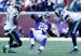 Kam Chancellor (31) stripped the ball away from Vikings running back Adrian Peterson (28) in the fourth quarter. ] CARLOS GONZALEZ � cgonzalez@start