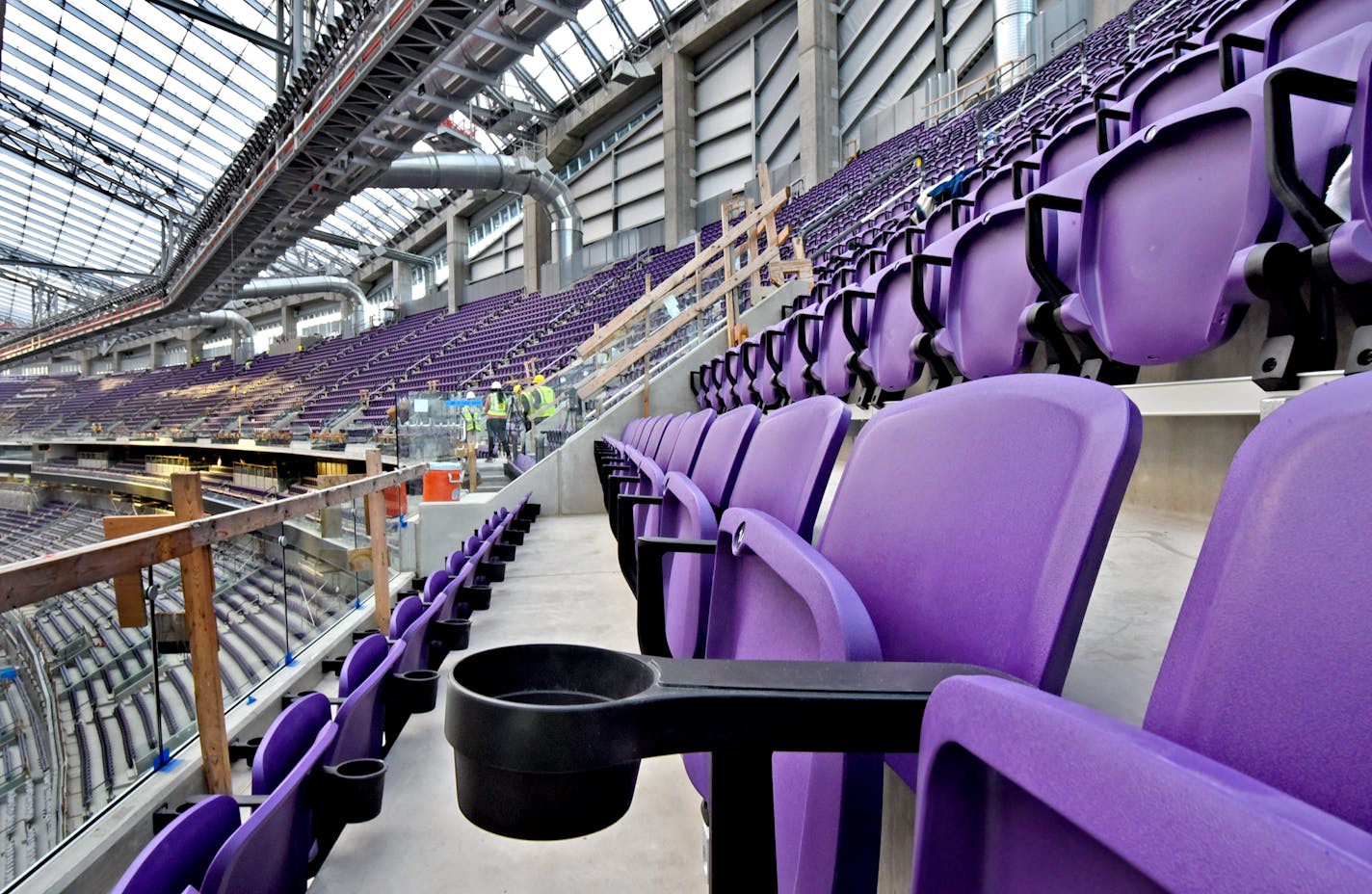 The retractable seats, on the north side of the bowl, allow the interior to be reconfigured for high school and college baseball games.