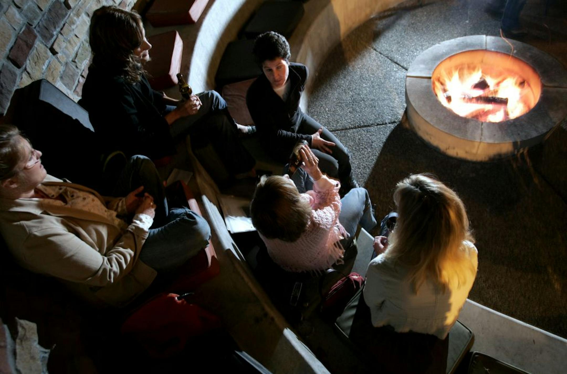 The fireplace at Tryg's sets a warm tone for diners.