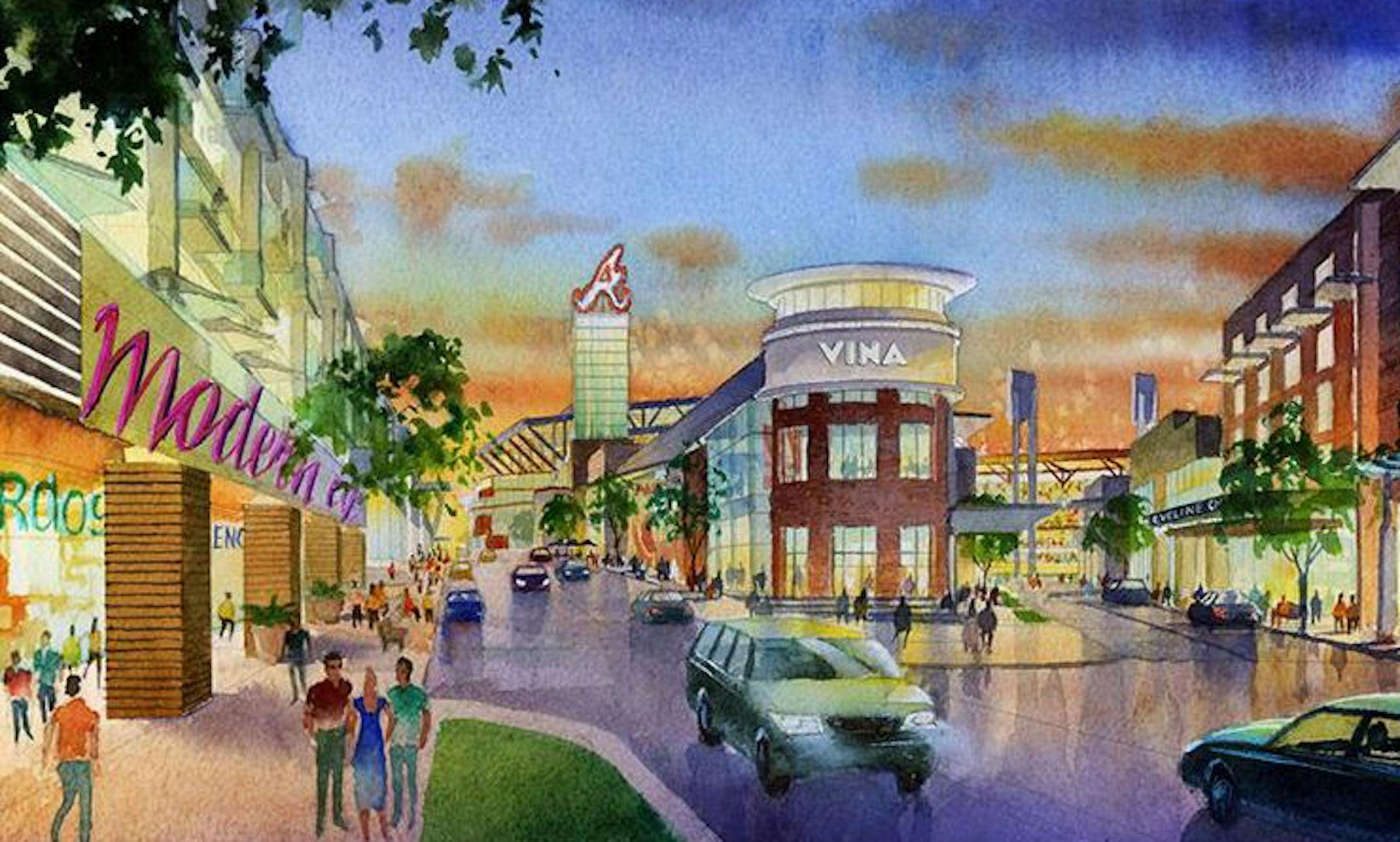 Restaurants and shops are along a spacious boulevard that allows visitors and residents to take advantage of the uniqe experience in the ballpark.