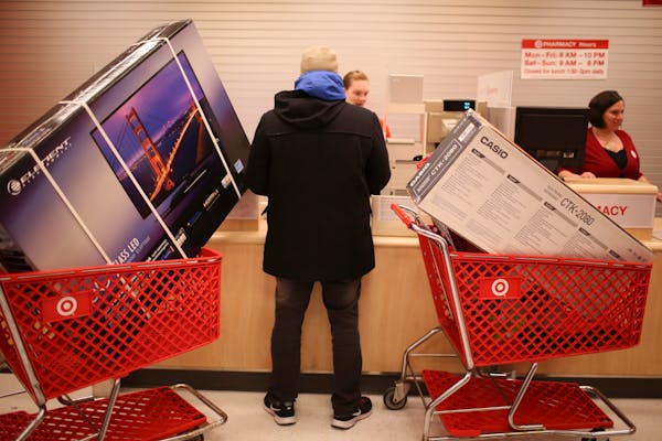 Nov. 28, 2013: Hundreds of bargain hunters were in line to enter the Target store at Ridgedale in Minnetonka.