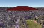 Rendering by Bloomington staffers, using Google Earth, showing how the proposed Burnsville landfill extension might look from Xerxes Avenue in Bloomin