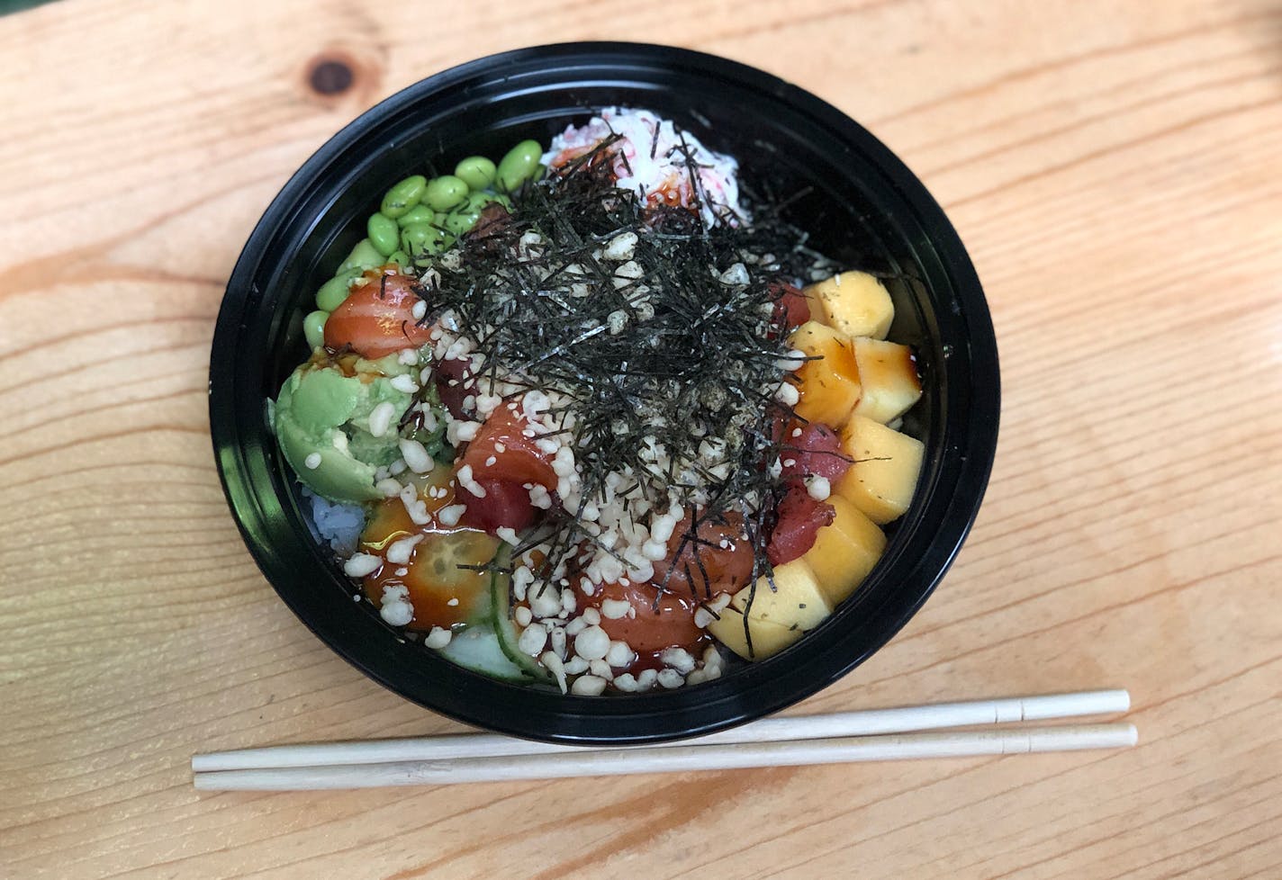 A create-your-own poke bowl from J.J.'s Poke Bowl in Edina.