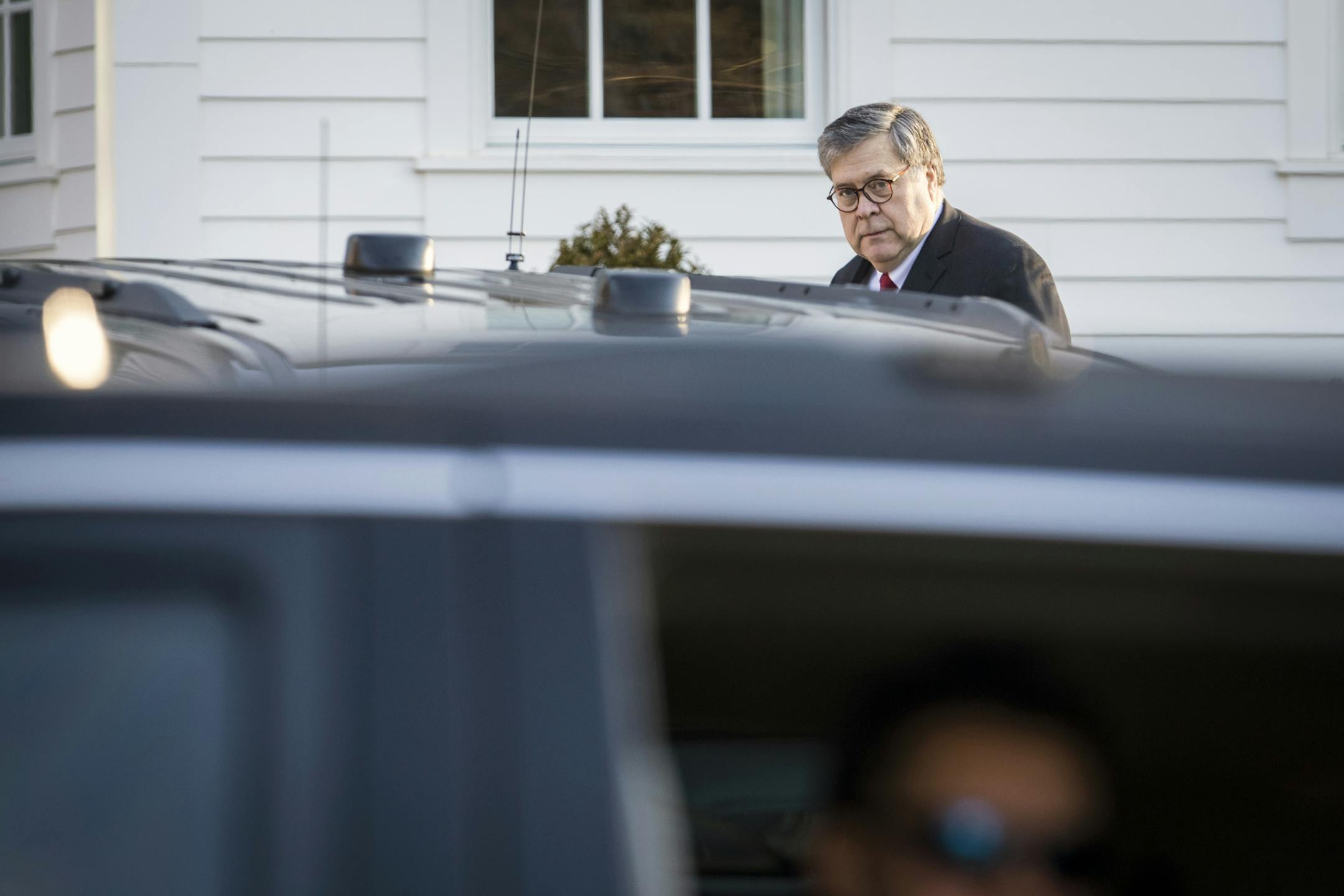 Attorney General William Barr leaves his home in McLean, Va., on Monday morning, March 25, 2019. The investigation led by Robert Mueller found no evidence that President Donald Trump or any of his aides coordinated with the Russian government’s 2016 election interference, according to a summary of the special counsel’s key findings made public on Sunday by Barr. (Sarah Silbiger/The New York Times)