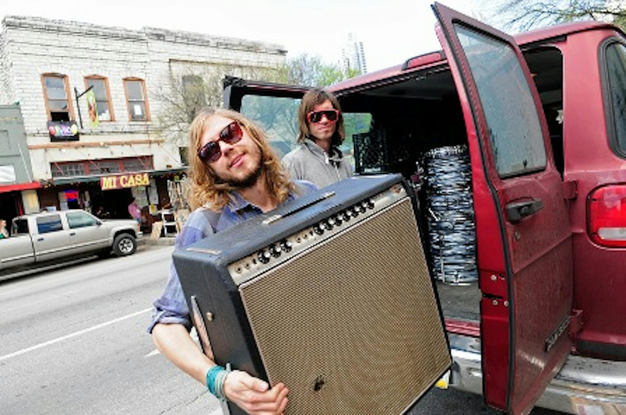 Free Energy unloaded their gear for a party Wednesday at South by Southwest in Austin, Texas.