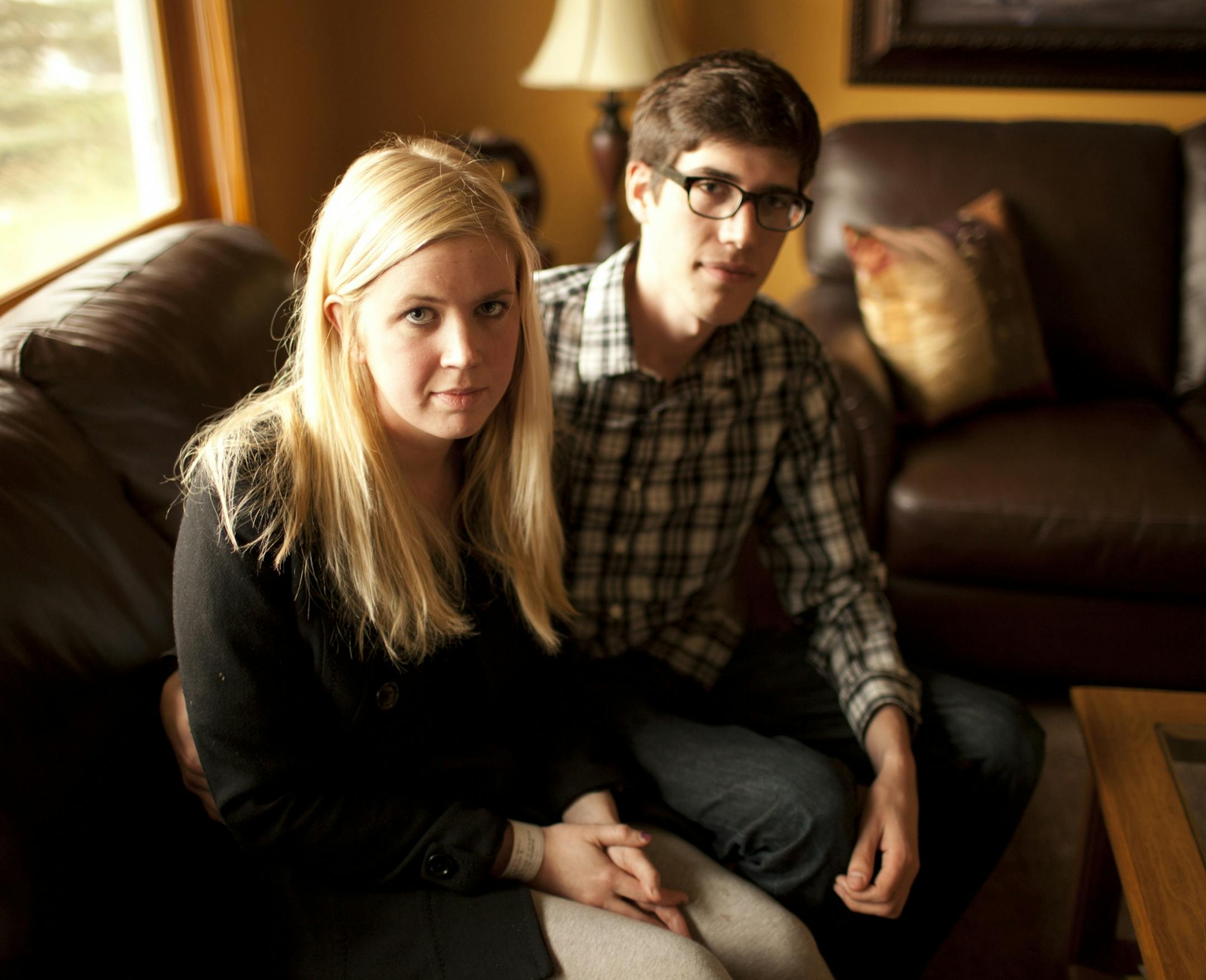 Katelynn Hanson and her boyfriend, Joseph Bailin, both escaped serious injury after a hit and run incident early Friday morning in Dimkytown. They were at her parent's home in White Bear Friday afternoon.