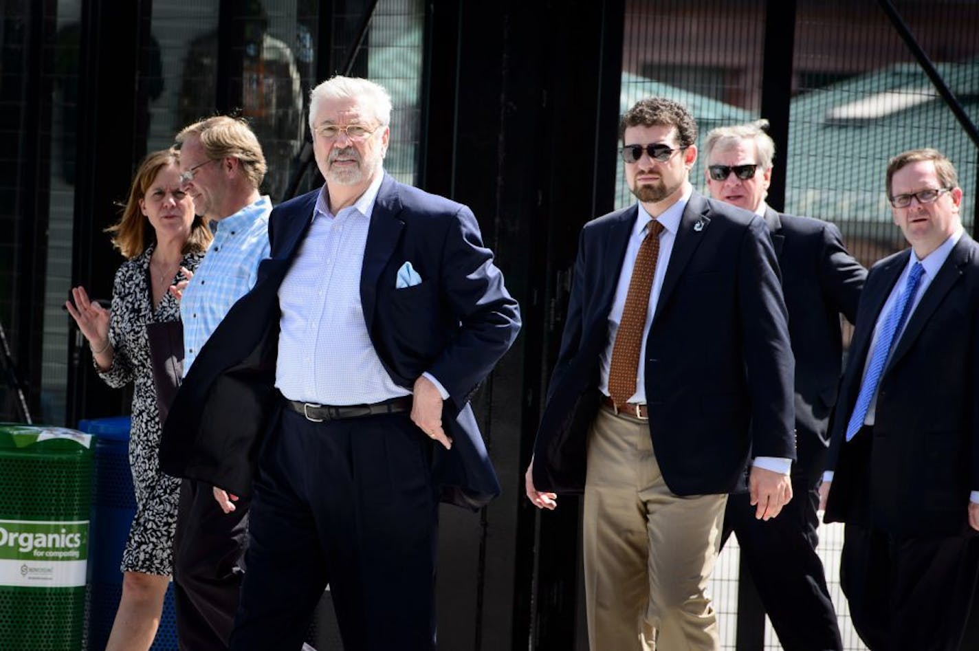 Minnesota United owner Bill McGuire looked around CHS Field in St. Paul Tuesday with team president Nick Rogers, St. Paul Mayor Chris Coleman and MLS president and deputy commissioner Mark Abbott