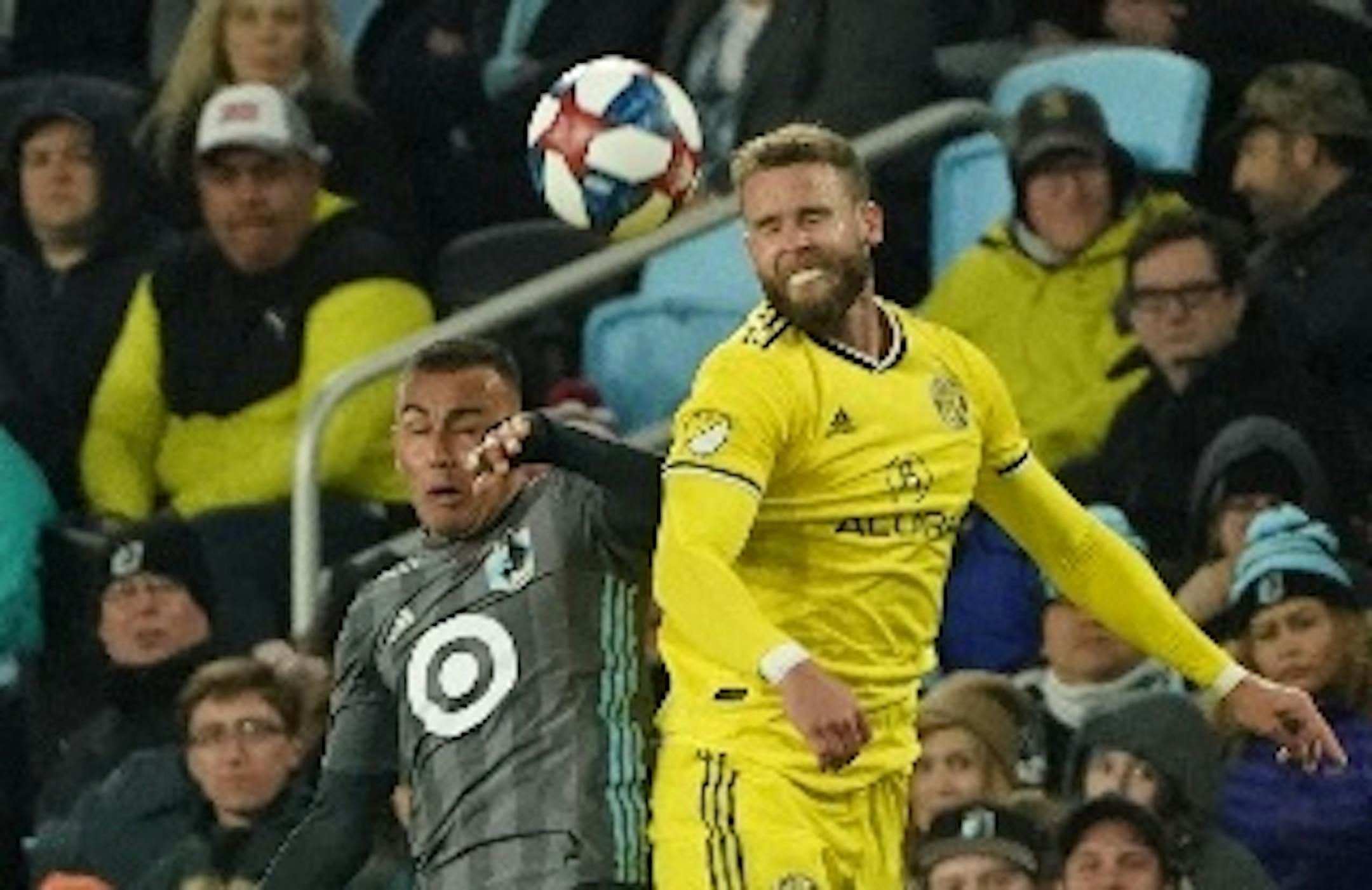 Minnesota United midfielder Miguel Ibarra, left, moved from a midfield spot on the right side to left back for Saturday's 1-0 home victory over Columbus -- a position not as foreign to him as some might think.