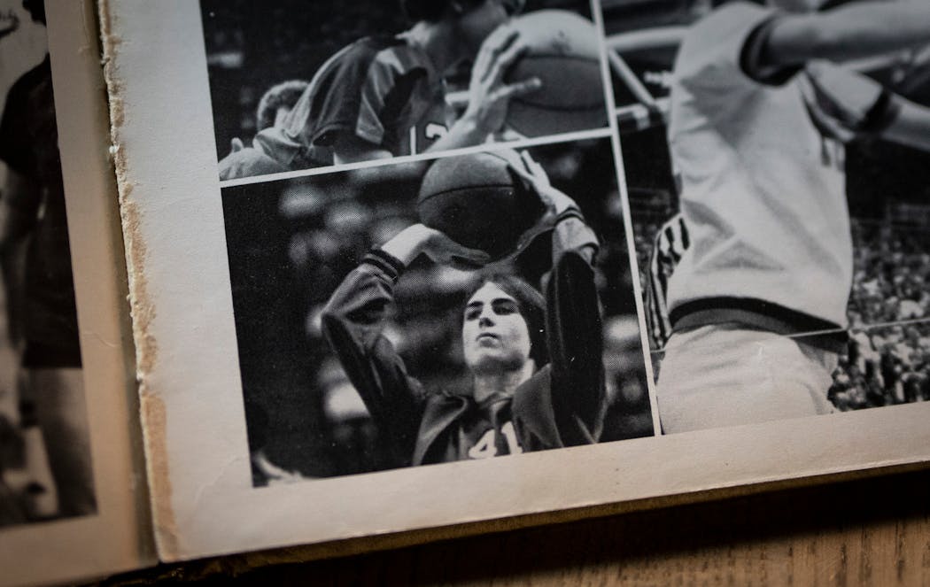 Teresa Mauer, pictured in a St. Paul Central yearbook, was co-captain of the team that won the first official girls' state championship for basketball in 1976. 