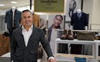 Rick Gomez, Target's chief marketing officer, stood for a portrait Thursday with a display of clothing from Goodfellow, one of the company's new brand