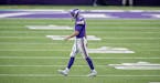 Minnesota Vikings quarterback Kirk Cousins made his way off the field after one of his three interceptions last season vs. the Falcons.