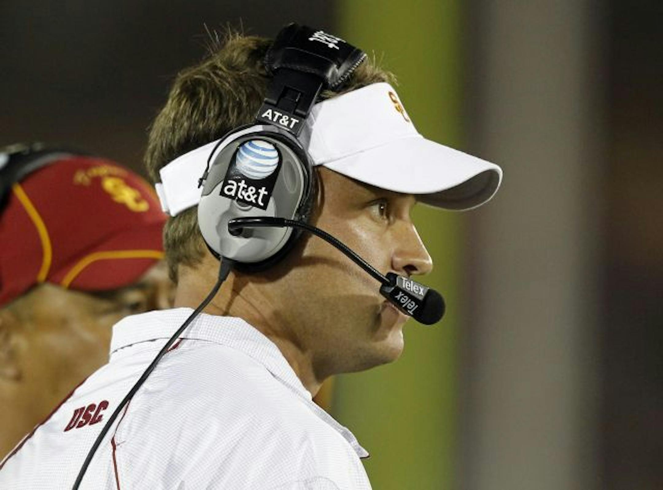 Southern California's head coach Lane Kiffin on the sidelines against Virginia in the second half of an NCAA college football game in Los Angeles, on Saturday, Sept. 11, 2010.