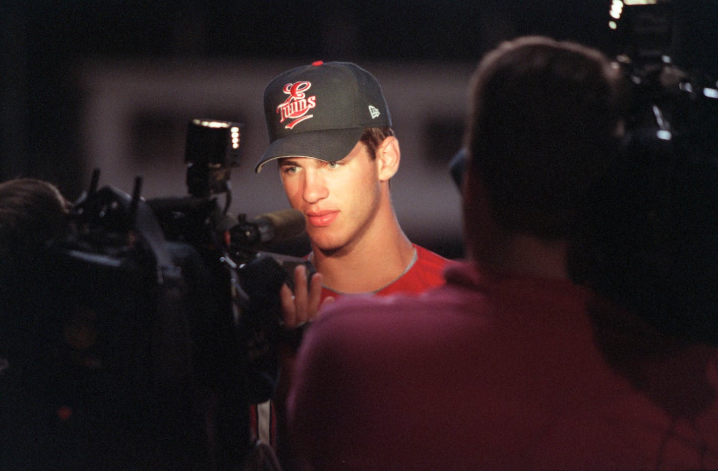 Minnesota Twins first round draft pick Joe Mauer in 2001.