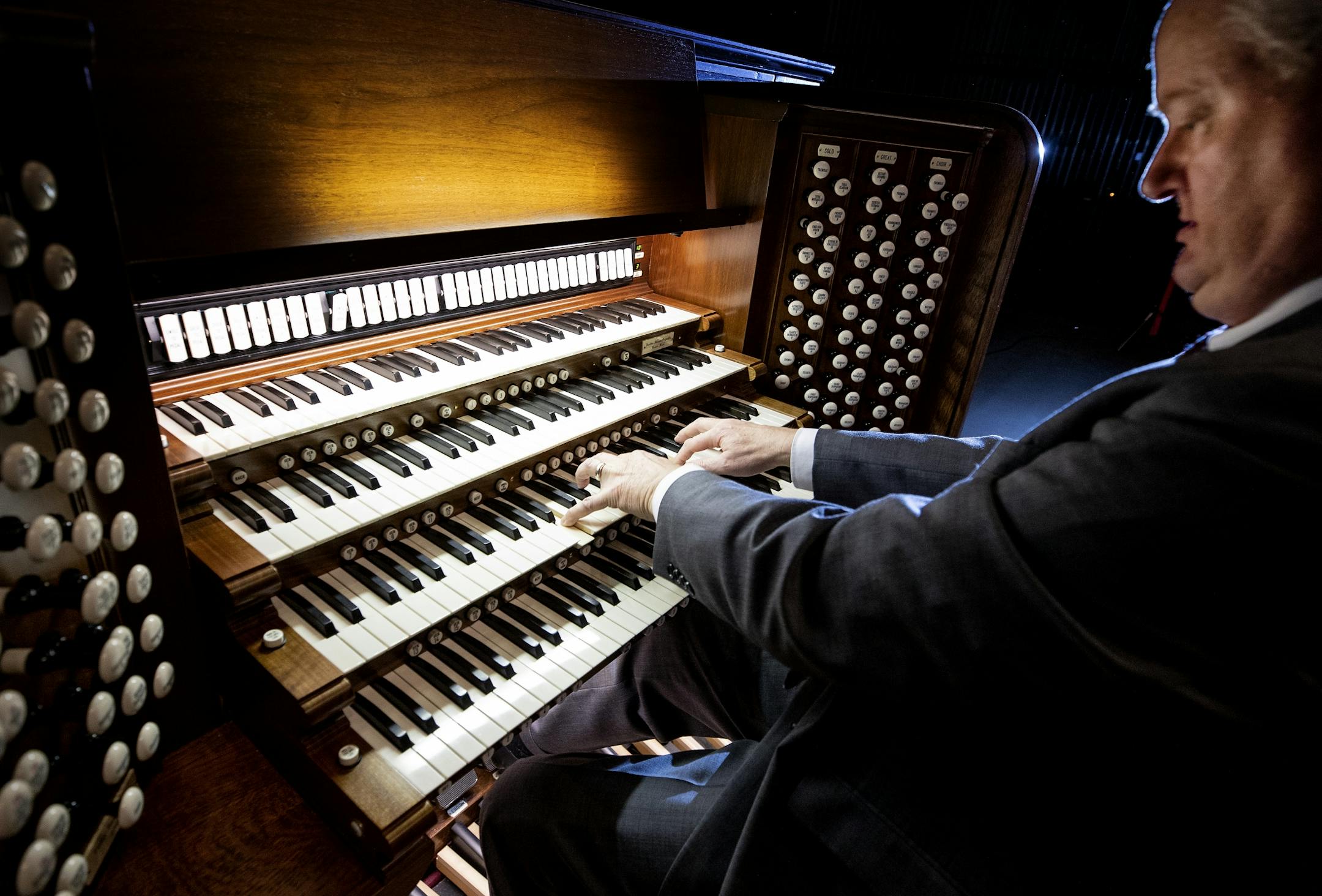 Professor Dean Billmeyer played the newly refurbished pipe organ at Northrop Auditorium. The organ uses almost 7000 pipes.